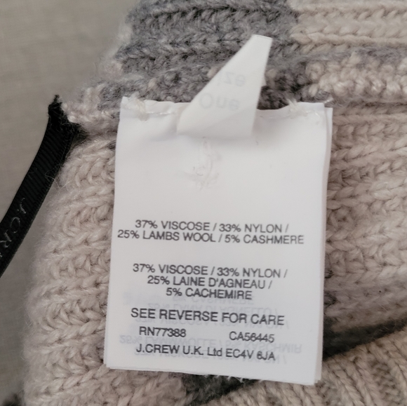 J Crew Women's Hat Size One Size Gray Striped Beanie Casual Outerwear - Picture 13 of 13